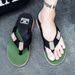 Summer Trendy Men's Flip Flops AIZOMR Breathable Woven Upper Thick Soft Sole Anti-slip Durable Outdoor Casual Shoes_vogvips.com