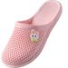 Shoe Factoy Poduction Flat Closed-Toe Slippes Fo Women Soft Sole Non-Slip Indoo Bathoom Beach Casual Hollow_vogvips.com