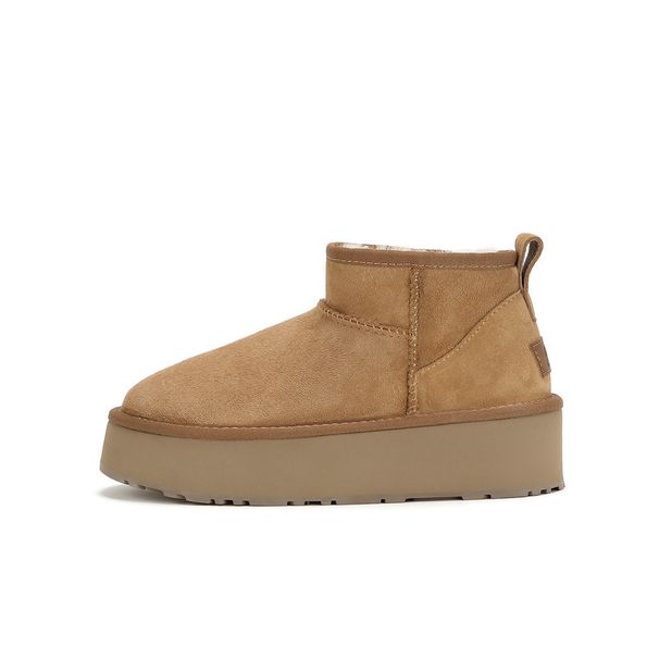 Grape Mom Super Good Version~ Zhou Dongyu Same Style Fleece-Lined Thick-Soled Wool Snow Women's Furry Short Boots_vogvips.com