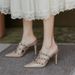 Rivet Nude High Heels With Thin Heel, 2026 New Model, Closed-Toe Half-Slipper, Backless Roman Sandals For Women, Summer_vogvips.com