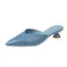 Pointed Toe Low Heel Mules For Women 2019 New Korean Fashion Fitting Room Style_vogvips.com