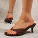 Cross-border Plus-size Vintage High-heeled Flip-flops Women, Simple And Elegant Stiletto Sandals For Outdoor Wear_vogvips.com