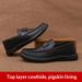 New Releases In December 2026 New Genuine Leather Casual Shoes Breathable Soft Sole Men's Slip-On Loafers_vogvips.com