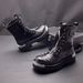 Martin Boots, Men's Platform Winter Fleece, British Style Mid-top Sleeve Fashion Boots, Inner Heightened Soft Leather Chelsea Boots_vogvips.com