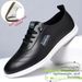Men's Casual Breathable Soft Leather Slip-On Shoes Stylish Versatile Driving Shoes White Spring Summer New Style with Soft Sole_vogvips.com