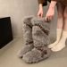 Inner Height Increase Fleece-Lined Thickened Snow For Women 2025 New Autumn Winter Warm Furry Cotton Shoes High Tube_vogvips.com