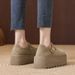 Thick Soled Sponge Cake For Women 2025 Spring And Autumn New Versatile Casual Shoes, Height Increasing Belt Buckle,_vogvips.com