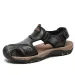 Summer Men's Genuine Leather Sandals Lightweight MD Sole Outdoor Headpack Fashionable Beach Plus Size Shoes_vogvips.com