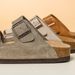 Couple's Genuine Leather Cork Beach Shoes Pure Original Cowhide Lazy Thick Soled Slippers_vogvips.com