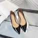 Korean Style Patent Leather Women's Stiletto Shoes 3cm Low Heel Pointed Toe Professional Black Work Footwear Dress Shoes_vogvips.com