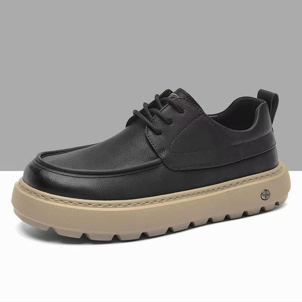 European 's Autumn Winter New 2025 Breathable Thick Sole Height Increasing Casual Trendy Versatile Leather Shoes For_vogvips.com