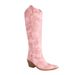 2023 Autumn Winter European And American Cross-Border 34-46 Large Size Western Cowboy Embroidered High Heel Pointed Toe_vogvips.com
