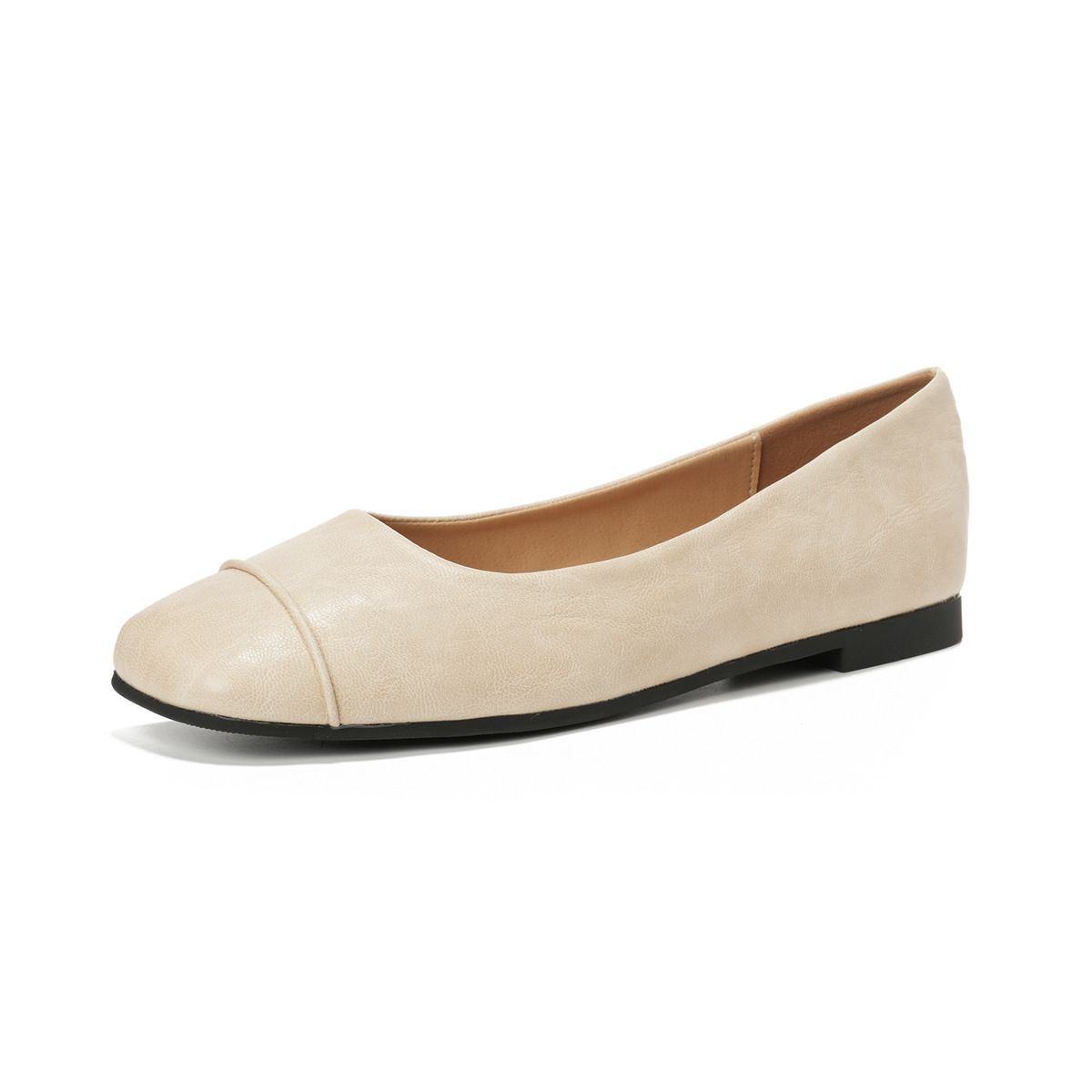 French Single Shoes Women's One-pedal Flat Shoes Women's Retro Square Head Shallow Mouth Commuting Doudou Shoes_vogvips.com