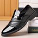 Men's Formal Dress Shoes - Black Business Casual Oxford Shoes With PU Leather & PVC Sole, Waterproof & Stylish For Office & Daily Wear_vogvips.com