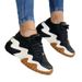 Sports And Leisure Women's Chunky Casual Shoes Increase Height Matching Color European And American Thick-soled Casual Lace-up Large Size_vogvips.com