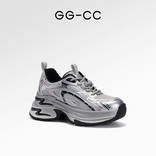 GGCC Autumn 2025 New Women's Fashion Casual Versatile Lightweight Breathable Dad Height Increasing Shoes_vogvips.com