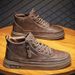 Spring New Breathable High-top Martin Boots Men's Versatile Non-slip Chef Leather Sneakers Trendy Shoes_vogvips.com