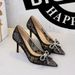 1963-H133 European And American Sexy Stiletto High-heeled For Women, Lace Mesh With Rhinestone Bow, Pointed Toe, Elegant_vogvips.com