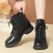Midsole And British Soft Sole Short Boots, Thick Heel, Large Size, Side Zipper, Martin Boots For Women_vogvips.com