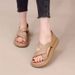 Roman With Covered Heel 2025 Summer New Fashion Versatile Flat Comfortable Slip-On Soft Leather Beach Sandals For_vogvips.com