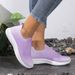 Large Size Knitted Women's 2025 New Flat Bottomed Comfortable Fit Sports And Leisure Shoes_vogvips.com