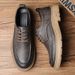 Suitable For All Seasons 2024 Spring Summer Loafers Men's Casual Driving Soft Sole Fashion Lace-up Versatile Sports Leather Shoes_vogvips.com