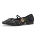 New Autumn Winter French Retro Women's Shoes, Shallow-cut Soft Leather Low-heel Mary Jane Shoes With Pleated Details And_vogvips.com