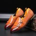 Movechain Men's Cusual Leather Shoes Wedding Party Shoes Fashion Men Slip-on Buckle Shoe Mens Loafers Moccasins Driving Flats_vogvips.com