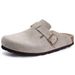 Asgard Women Men Suede Leather Clogs Slippers Fashion Unisex Cork Footbed Sandals Outdoor Antiskid Mules Shoes With Arch_vogvips.com