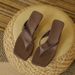 MTX 2025 Summer New French Style Square Kitten Toe Post Sandals Plus Size High Heel Flip-Flops Women Fashion Outdoor Wear_vogvips.com