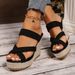 Cross-border Wedge-heeled Plus-size Women's 2024 Summer New European And American Fashion Thick-soled High-heeled Straw_vogvips.com