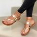 Women's Adjustable Flat Sandals Comfortable Toe Buckle Straps Sizes 40-43_vogvips.com