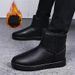SHLIANG New Winter Snow Boots Men High Top Fluffy Boots High Quality Waterproof Leather Boots Fashion Outdoor Men Non-Slip Ankle Boots X0080_vogvips.com