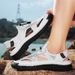 Handmade Simple Letter-Print Summer Beach Hollow Sandals, Fashionable Velcro Outdoor Hiking And River-Tracing Shoes,_vogvips.com