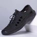 Summer Men's Soft Soled Breathable Perforated Shoes Outdoor Casual Beach Water Wading Hollow Leather Sandals_vogvips.com