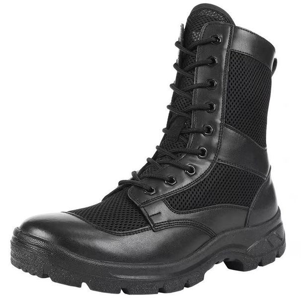 European Warm Series New Summer Zipper Combat Training Breathable Mesh Martin Men's Outdoor Hiking Boots Trendy Motorcycle Security Shoes_vogvips.com