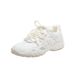 Women's Leather Training Shoes Lace-Up Pearl Detail Casual German Style Round Toe Spring/Summer Height Increasing Crescent Sole Forrest Gump Design_vogvips.com