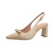 French-style Closed-toe Sandals 2025 New Summer Model, Elegant Satin Pointed-toe Backless Chunky High-heeled Shoes_vogvips.com
