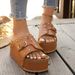Plus Size Studded Platform Sandals Open Toe Thick Sole Belt Buckle Slip On Beach Summer Style Shoes For Women_vogvips.com