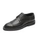 Euro Step 2025 Spring Summer Business Formal Lace-up Brogue Carved Pointed Toe Men's Leather Shoes_vogvips.com