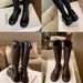 Grape Mom Studiolee Autumn Winter Round Toe Strap Chunky Heel Over-the-Knee Mid-Calf Riding Boots Belt Buckle_vogvips.com