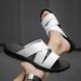 New Men's Fashionable Made Of Genuine Leather Material, Rubber Soft Sole, Summer Anti Slip And Wear-resistant Sandals_vogvips.com