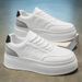 Men's Shoes Breathable Little White Shoes Men's Platform Sneakers Casual Black Board Shoes_vogvips.com