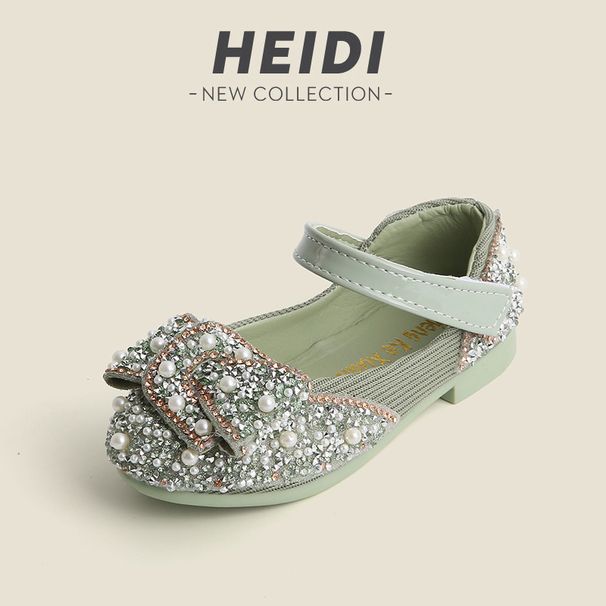 Children's Dance Shoes Color Diamond Little Girl Performing Shoes Bow Baby Single Shoes_vogvips.com