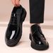 Suitable For All Seasons Autumn New Patent Business Formal Lace-up Shoes For Men Security Professional Breathable Men's Shiny Leather Large Size_vogvips.com