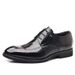 New men's business dress leather shoes leather high-end brogues wedding men's shoes head layer leather shoes_vogvips.com