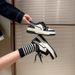 High-End Cowhide Version ~ Genuine Leather Thick-Soled For Women 2025 Spring New Black And White Panda Sneakers_vogvips.com