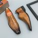 Men's Slip-On Pointed Toe Loafers - British Style Two-Tone Casual Shoes For Work & Formal Occasions_vogvips.com