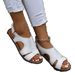2025 Summer Large Size European And American Sandals, Casual Chunky Heel, Velcro Closure, Stitched Detail, Peep-Toe,_vogvips.com