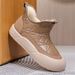 Winter Sheep Wool Thick-Soled Height-Increasing Snow High-Top Comfortable Lightweight Casual Women's Shoes With Fleece_vogvips.com